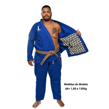 Kimono para Jiu Jitsu Trançado Grosso Calça de Rip Stop.  Azul