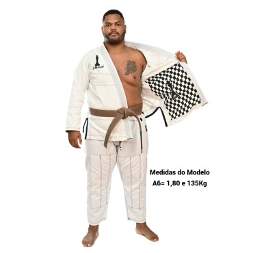 Kimono para Jiu Jitsu Trançado Grosso Calça de Rip Stop.  Branco