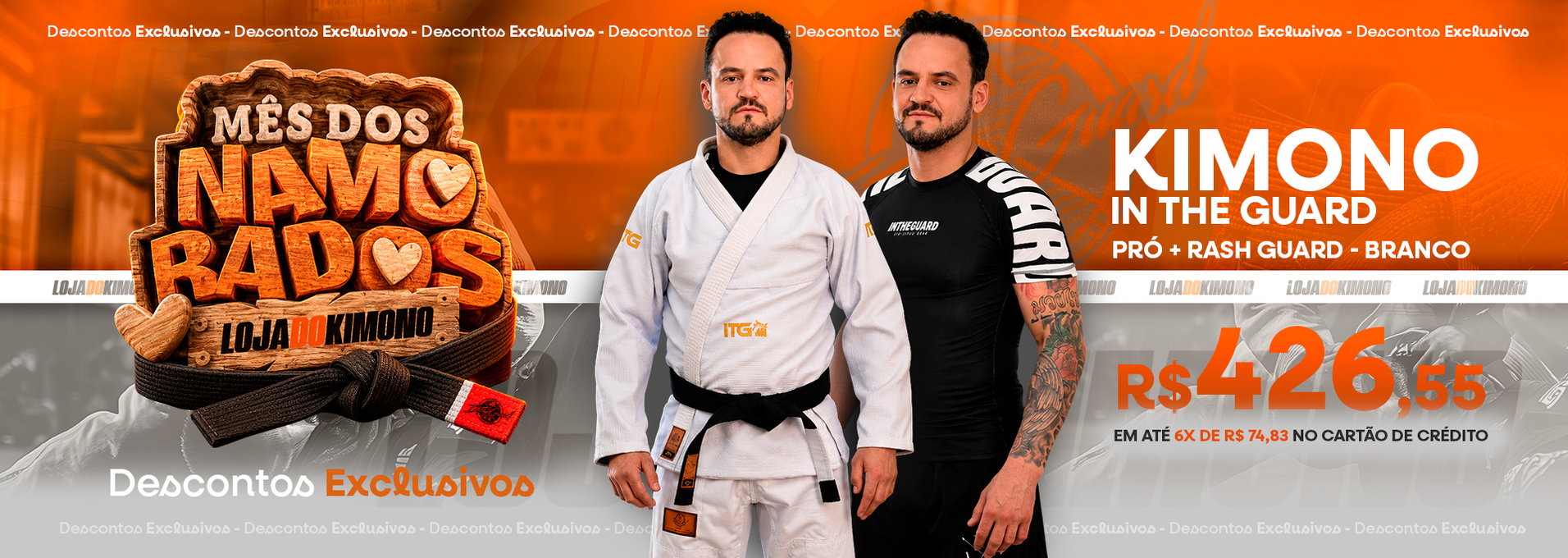 banner Kimono In The Guard Gold Pró + Rash Guard - Branco