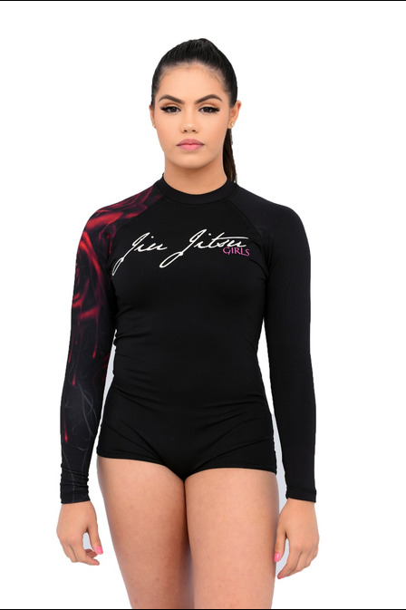 Body Feminino Jiu-Jitsu Rosas