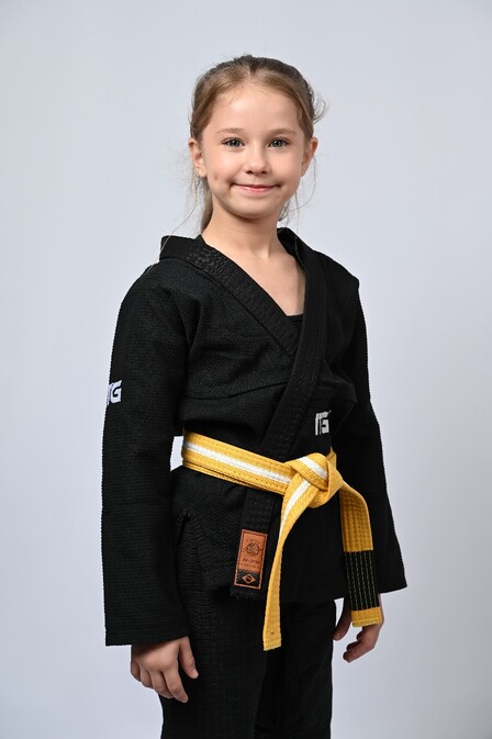 Kimono Infantil In The Guard Feminino Xadrez Preto