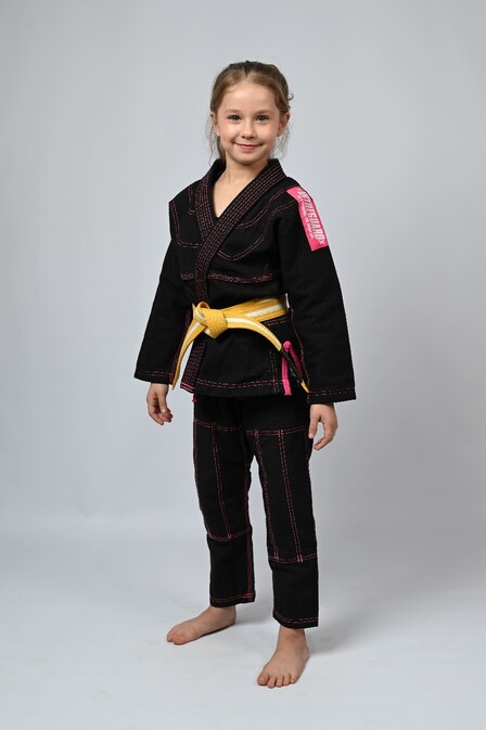 Kimono Infantil In The Guard Pink Preto