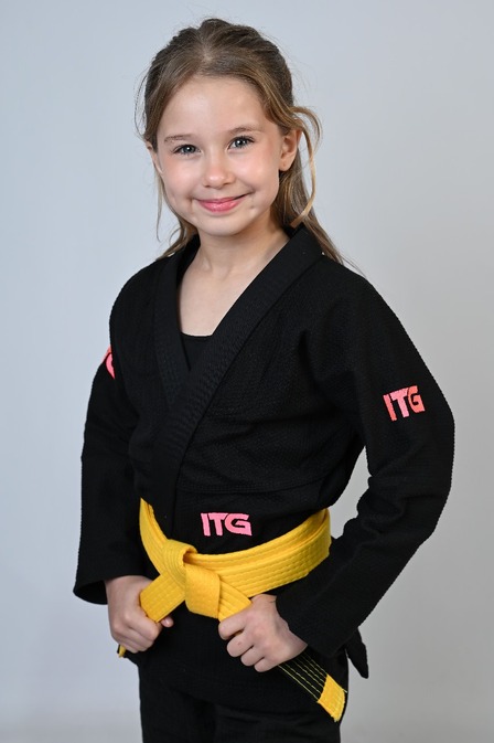 Kimono Infantil In The Guard Pink New Preto
