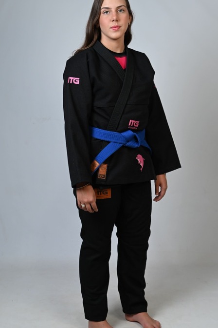 Kimono In The Guard Feminino, Amazônia BOTO ROSA - Preto