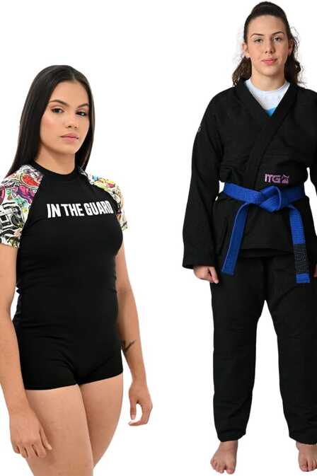 Kimono In The Guard Feminino Purple + Body Memes   -  Preto