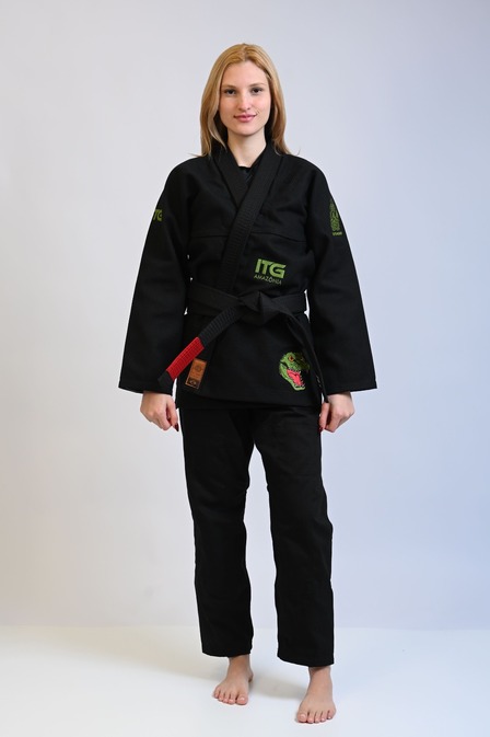 Kimono In The Guard Feminino Amazônia Jacaré - Preto