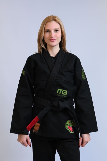 Kimono In The Guard Feminino Amazônia Jacaré - Preto