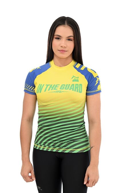 Rash Guard Feminina Brasil Amarela